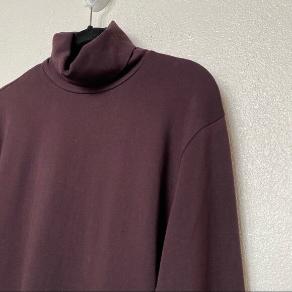 Zara Deep Maroon Long Sleeve Turtleneck Top Size Small - Picture 2 of 5